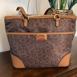 CALVIN KLEIN Logo Signature Monogram Tote Bag